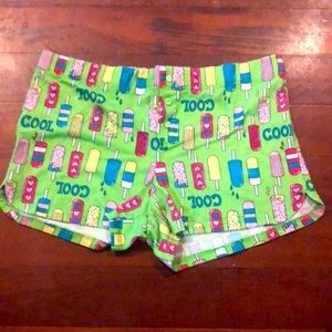 Green popsicle shorts. From Justice.